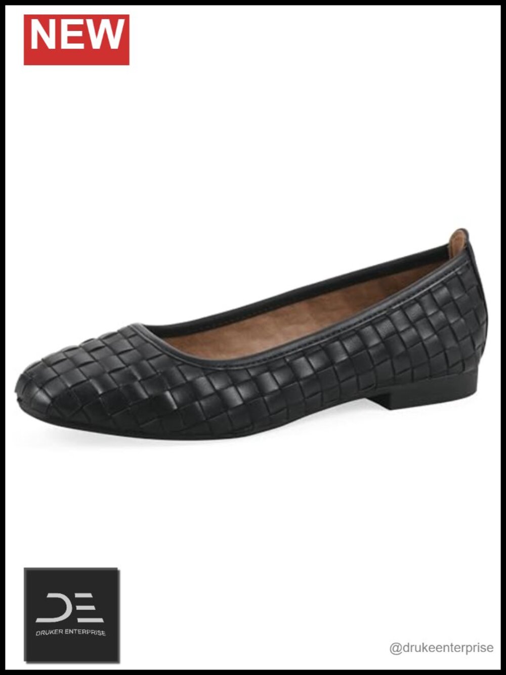 White Mountain Women's Woven Ballet Flat Low Block Heel Breathable
